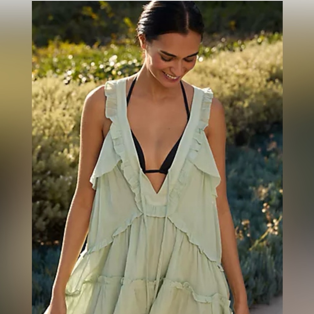 By Anthropologie Boho Ruffle Mini Dress M